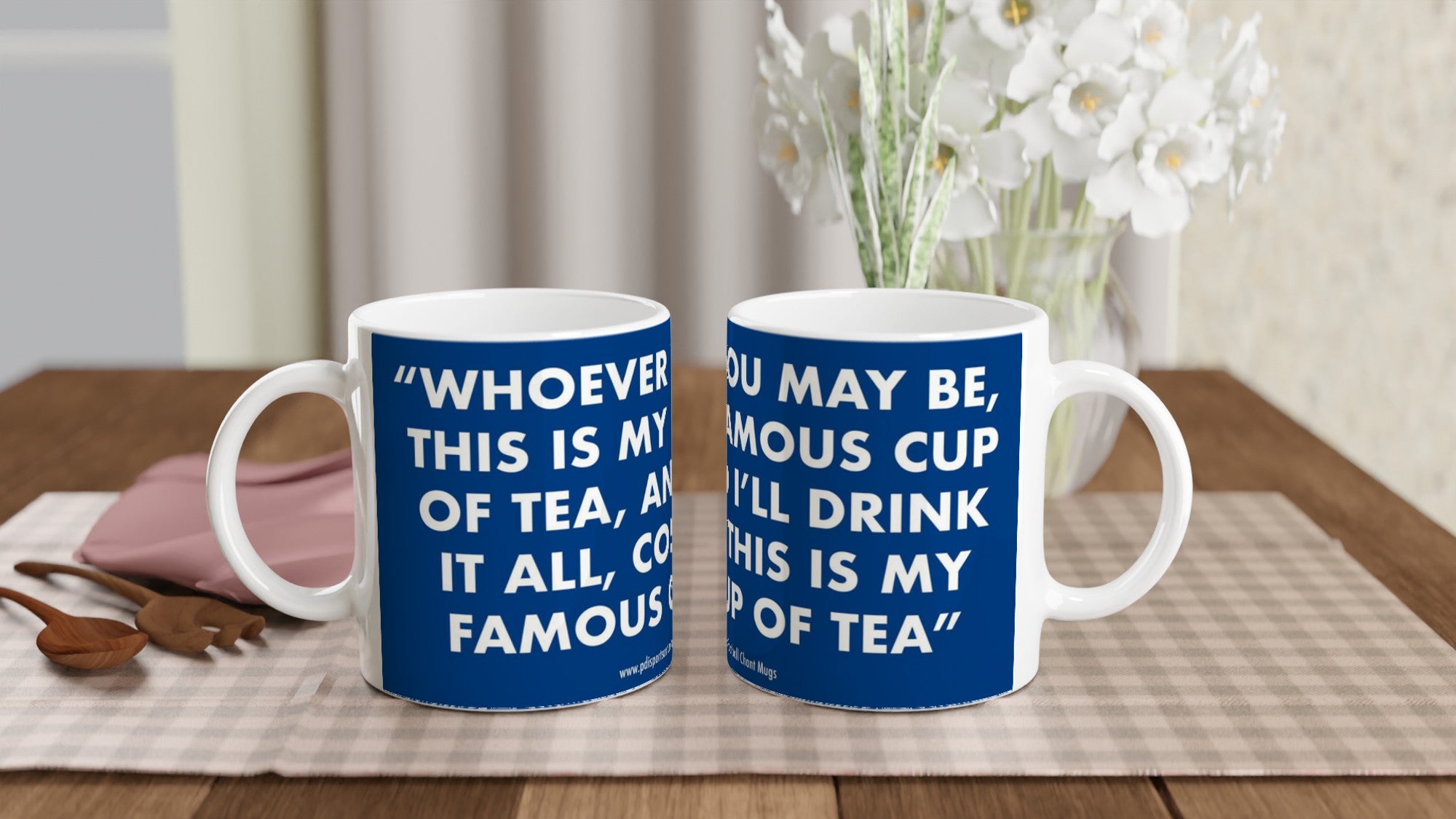 White ceramic we are the famous EFC team chant mug