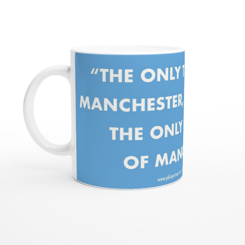 White ceramic Man City oh city team chant mug