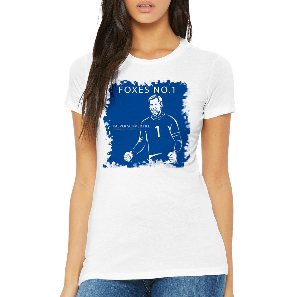 Kasper Schmeichel womens silhouette premium print on white T-shirt