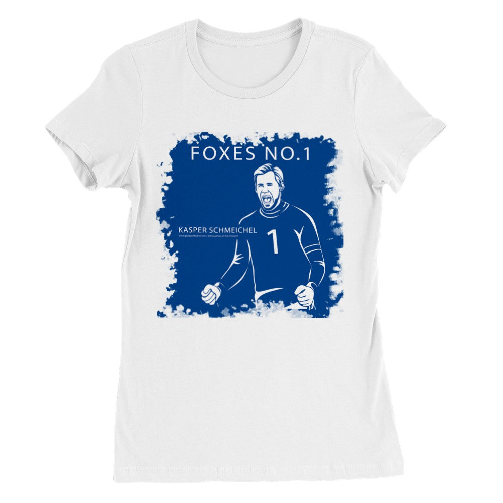 Kasper Schmeichel womens silhouette premium print on white T-shirt