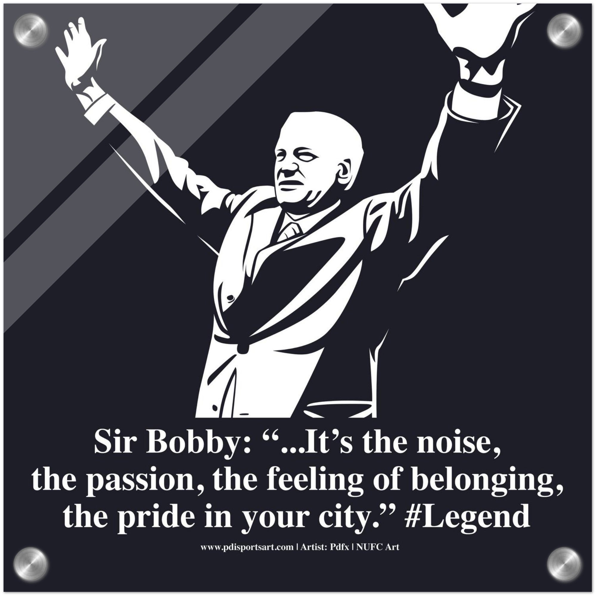 Square Acrylic Print of Sir Bobby Robson